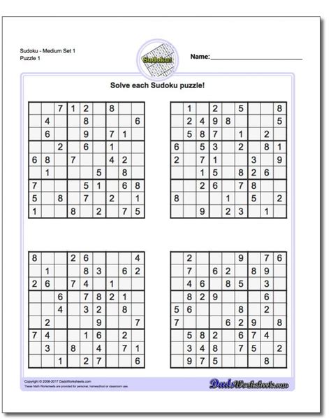 Sudoku Printable With Answers