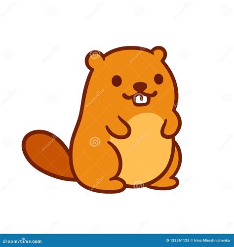 Cartoon Beaver Silhouette Isolated On White Background Vector ...