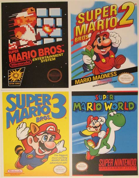 Nintendo Super Mario Bros NES/SNES Retro Video Game Box Art - Etsy