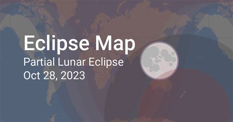 Map of Partial Lunar Eclipse on October 28, 2023