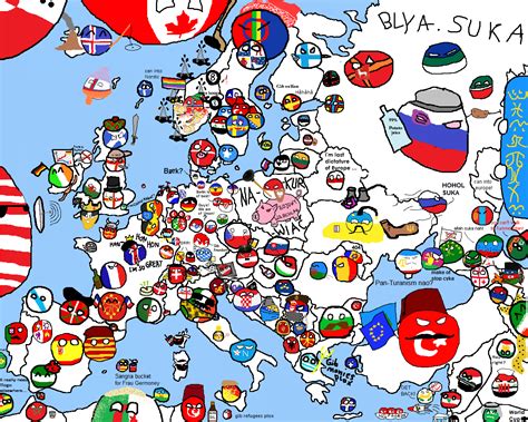 Polandball map of Europe made by many different people from many ...