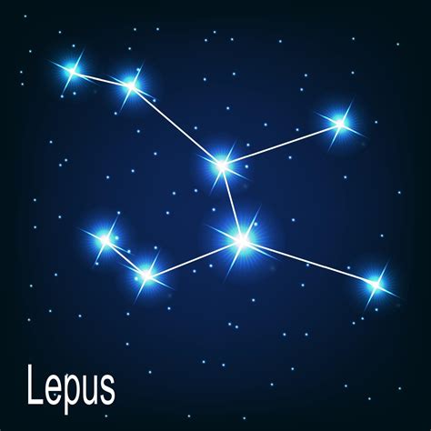 The constellation Lepus star in the night sky. 3392880 Vector Art at ...