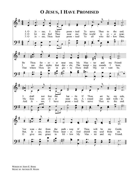 O Jesus, I Have Promised | Praise songs, Hymn sheet music, Tagalog love ...