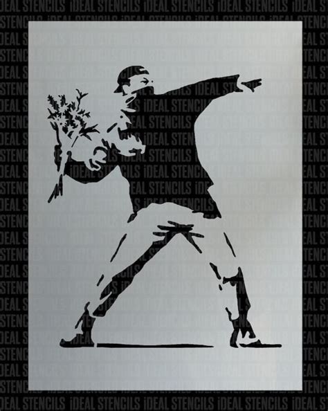 Banksy Flower Thrower STENCIL, HUGE Life size Wall ART Stencil, Banksy ...