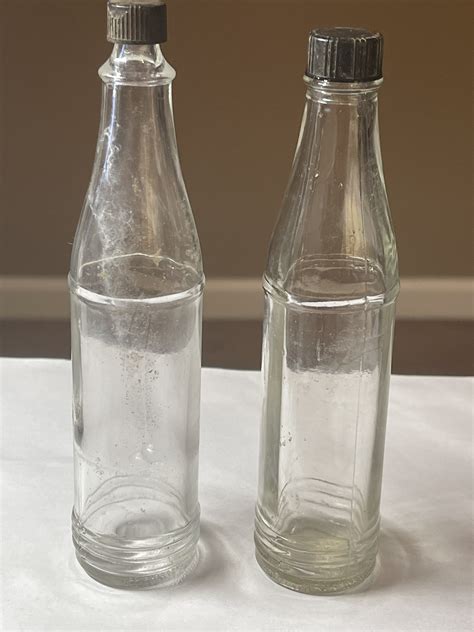 2 Vintage Clear Glass Hot Sauce Bottles 778 - Etsy