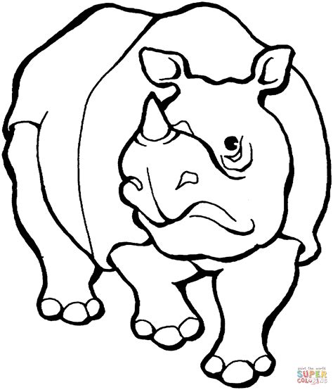 Javan rhinoceros coloring page | Free Printable Coloring Pages