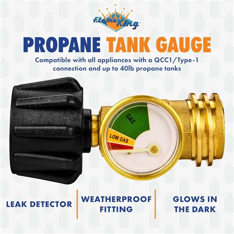 Propane Tank Gas Meter Gauge Level Indicator Glow-In-The-Dark Dial BBQ ...