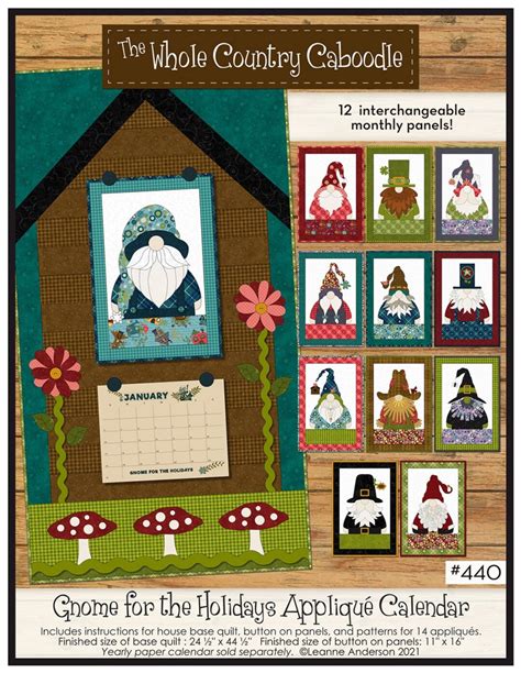 Gnome for the Holidays Applique Calendar wall Hanging - Etsy