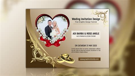 Professional Wedding Invitation Card Design || Photoshop cc Tutorial ...