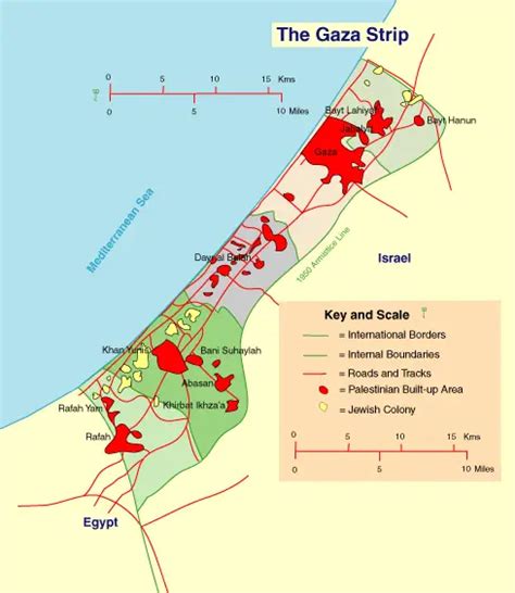 The Gaza Strip Map • Mapsof.net