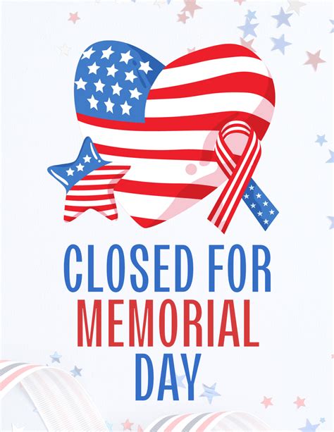 15 FREE Printable Sign Closed Memorial Day - The Joy of Gifts