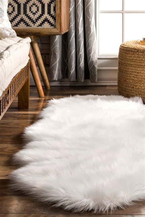 Fluffy Faux Fur Rug | White Rugs | Free Shipping