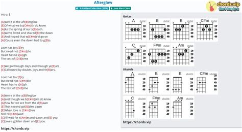 Chord: Afterglow - tab, song lyric, sheet, guitar, ukulele | chords.vip