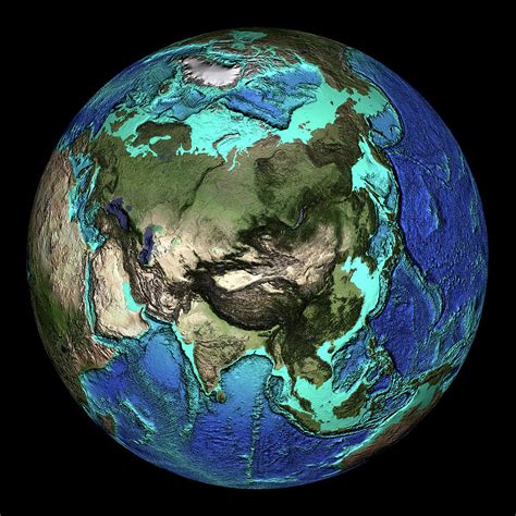 Earth's Topography Photograph by Noaa/science Photo Library - Pixels