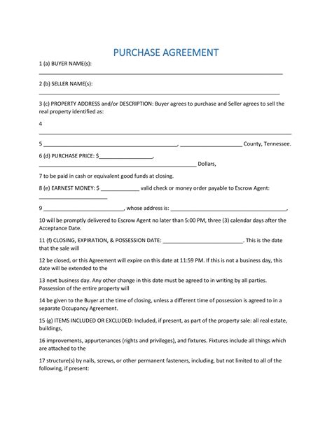 37 Simple Purchase Agreement Templates [Real Estate, Business]