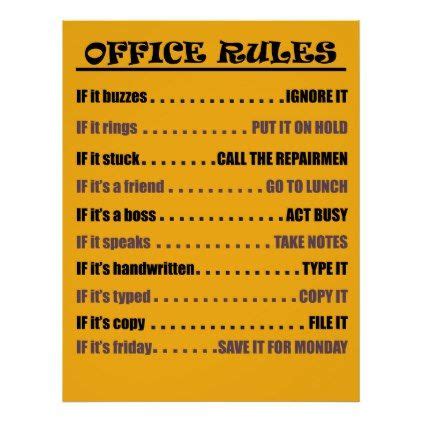 Office rules funny quotes message textual poster - diy cyo customize ...