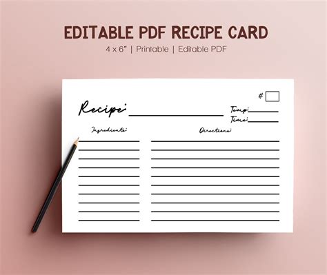 Editable Blank Recipe Binder Book Digital Template PDF Index | Etsy ...