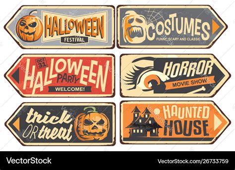 Halloween signs collection Royalty Free Vector Image