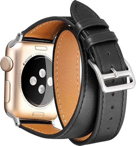 Double Tour Leather Watch Band Compatible with Apple Watch 38mm/40mm ...