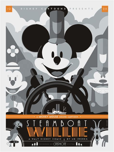 Steamboat Willie Poster by Tom Whalen