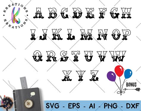 Circus Font Svg Classic Font Circus Font Svg File Alphabet Etsy ...