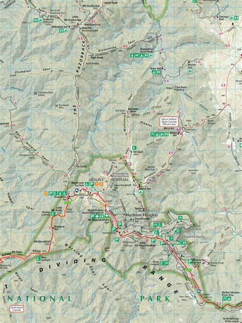 Bogong Alpine Area Outdoor Recreation Guide Map