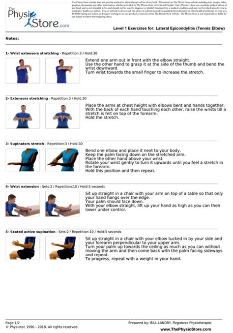 Lateral Epicondylitis (Tennis Elbow) Exercises