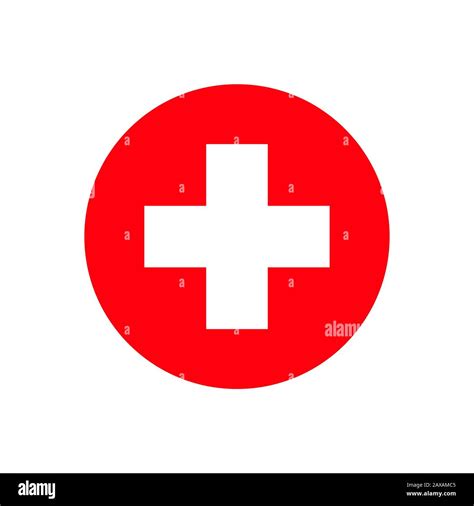 Red cross hospital isolated sign on white background. Medicine or ...