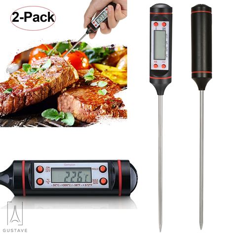 Gustave 2-Pack Digital Electronic Food Thermometer, Long Probe Digital ...