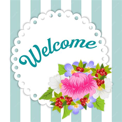 Premium Vector | Floral welcome card