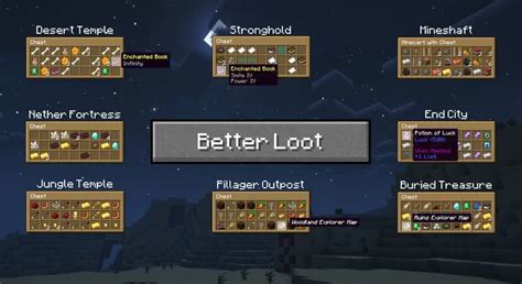 Better Loot Tables (structures, mobs, blocks)! Minecraft Data Pack