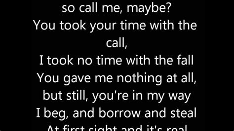 call me maybe lyrics - YouTube