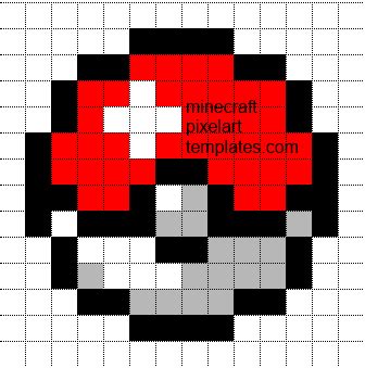 Minecraft Pixel Art Templates: Pokeball | Minecraft pixel art, Pixel ...