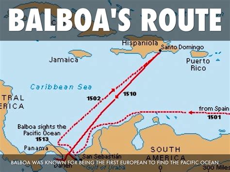 Vasco Nunez De Balboa Map Of Route