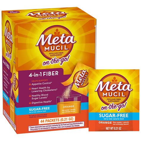 Metamucil Smooth Sugar Free Powder Packets Orange, 44 pk | Walgreens