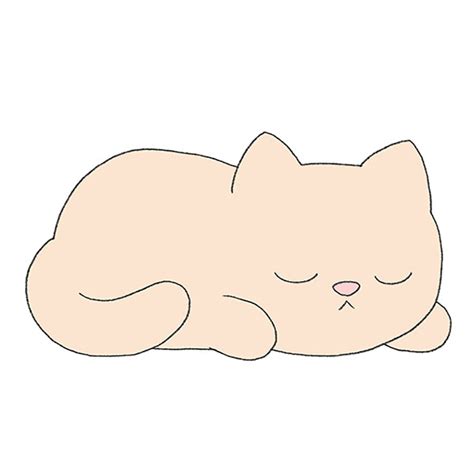 How to Draw a Sleeping Cat - Easy Drawing Tutorial For Kids