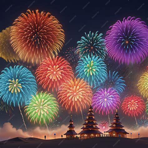 Premium AI Image | Happy New Year 2024 fireworks