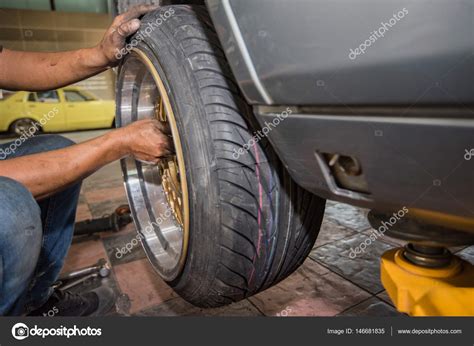 Car wheel repair, brake repair, car wheel and brake repair Stock Photo ...