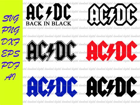 ACDC Band Logo Svg, Png, Eps, Silhouette, Cuttable File, Vector, Svg ...