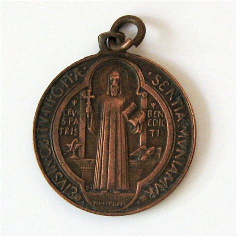 Saint Benedict Protection from Evil Vintage Religious Medal