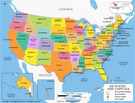 Usa Map With State Names And Capitals - Alaine Leonelle