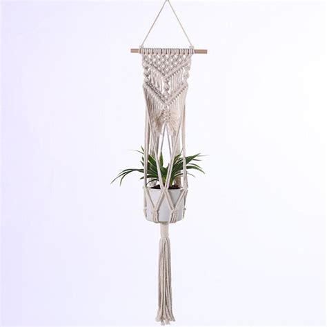 Boho Macrame Plant Hanger, Boho Indoor Hanging Planter Décor, Hand ...