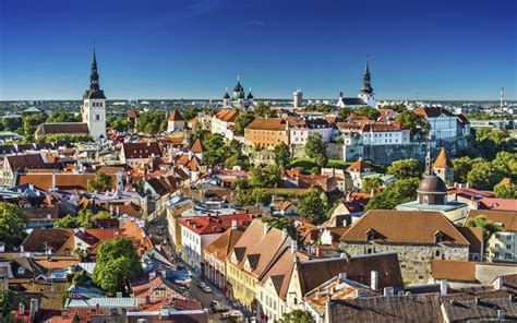 Download wallpapers Estonia, capital, skyline, summer, Tallinn for ...