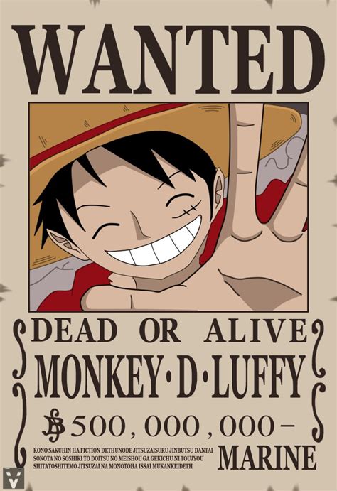 Luffy Dressrosa Wanted Poster