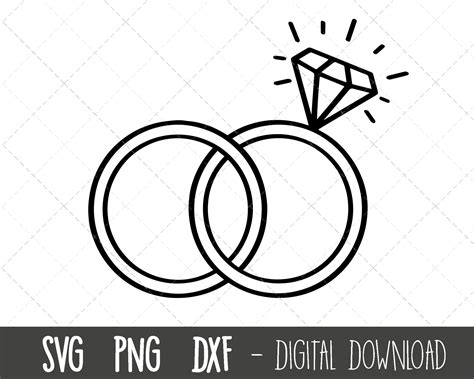 Diamond Ring Svg Wedding Rings Svg Wedding Bands Svg - Etsy Sweden