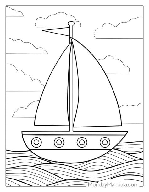 Free Sailboat Coloring Pages For Kids