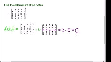 Determinant of a Matrix with two Identical rows - YouTube