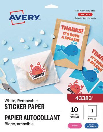 Avery® Sticker Project Paper, for Inkjet Printers - Walmart.ca