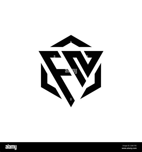 FN Logo monogram with triangle and hexagon modern design template ...