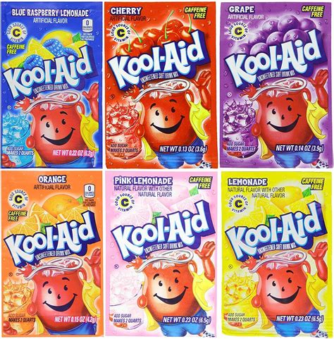 Buy Kool-Aid Drink Mix, 6 Flavors Variety Pack, 48 Packets Online at ...